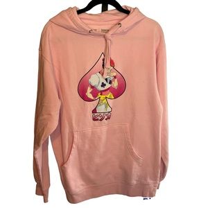 Hypeland HxH Hunter x Hunter Pink Hisoka Spade Hoodie, size Medium